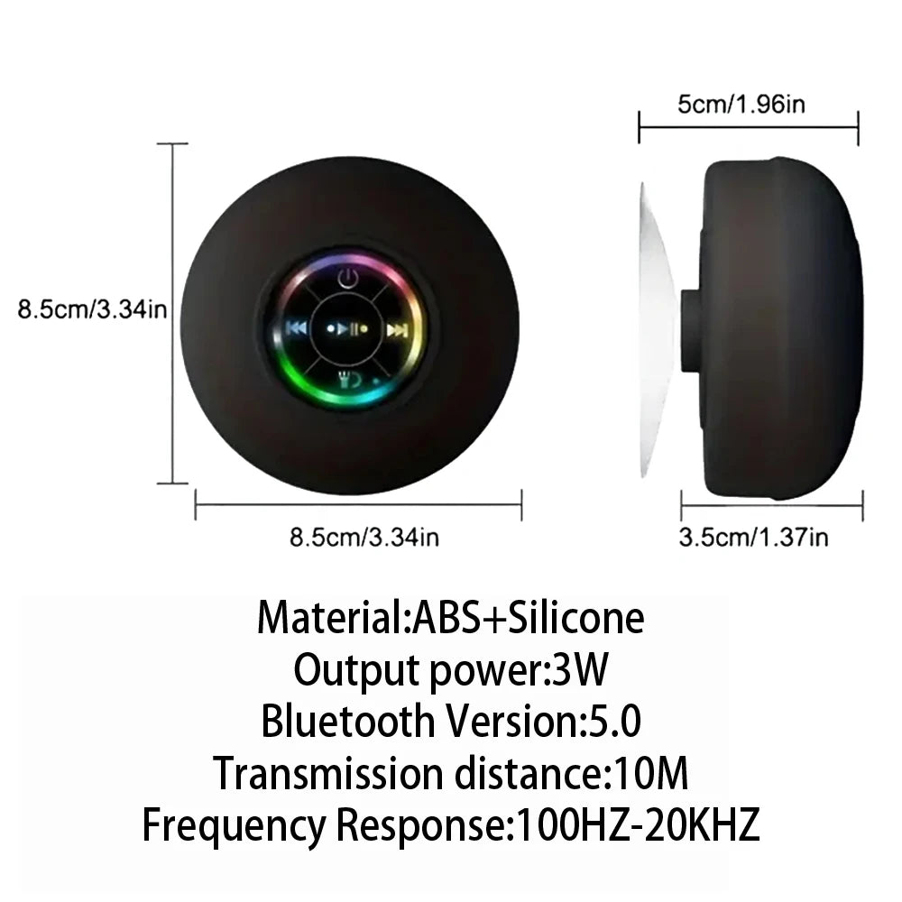 OceanBeat – Enceinte Bluetooth Portable Étanche IPX4 avec Lumière LED et Ventouse