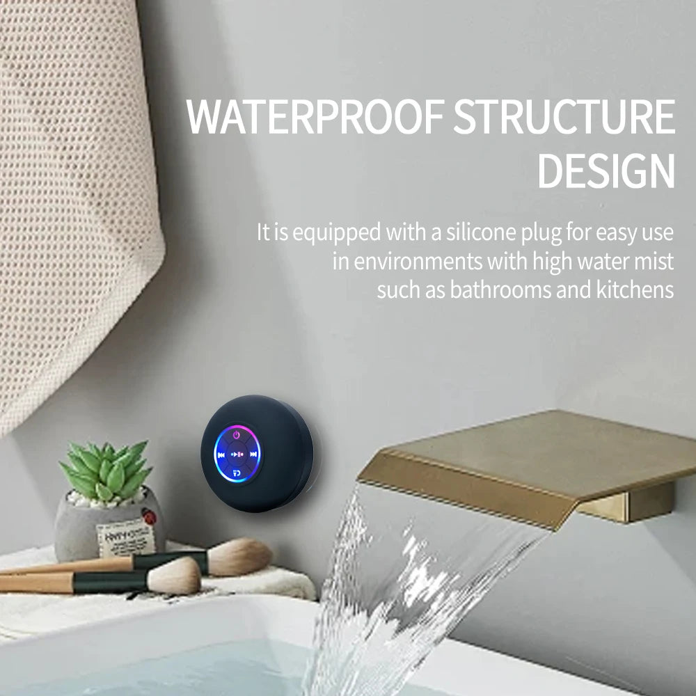OceanBeat – Enceinte Bluetooth Portable Étanche IPX4 avec Lumière LED et Ventouse